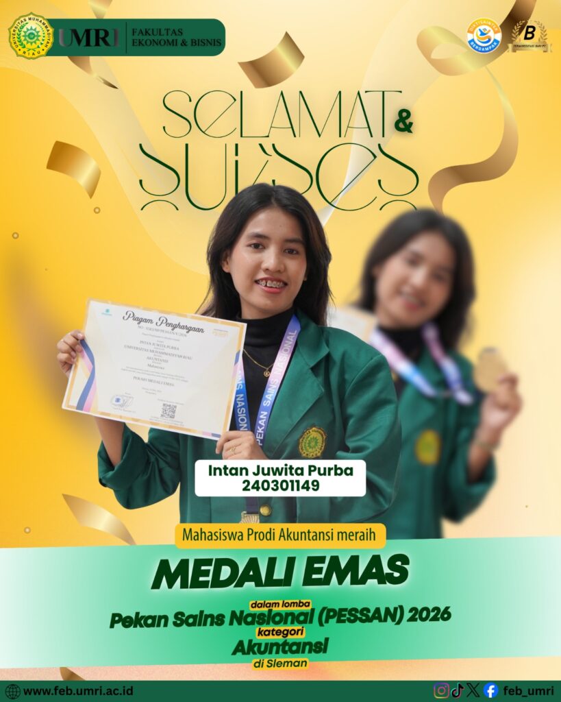 Mahasiswa FEB UMRI Raih Medali Emas pada Pekan Sains Nasional (PESSAN) 2026